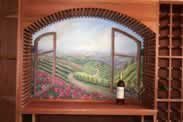 Wine Tasting Room, Window Vineyard Mural